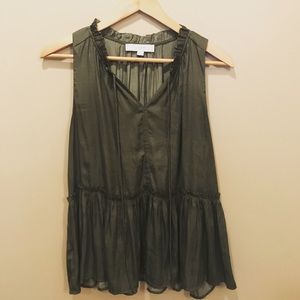 Loft ruffle trim top